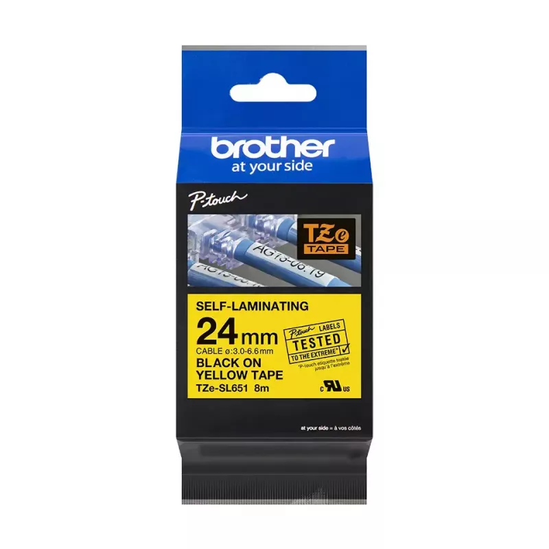 Brother TZe-SL651 juosta etiketėms spausdinti, juoda ant auksinės, 24 mm x 8 m