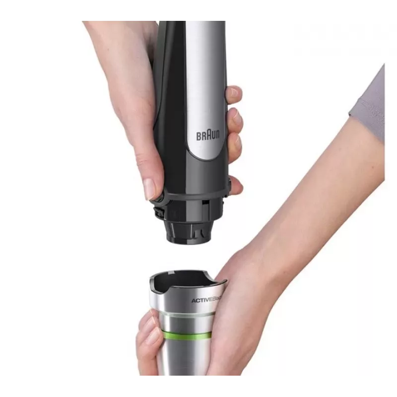 Braun MultiQuick 7 MQ 7045X panardomasis blenderis 1000 W, 1,25 l, juodas, nerūdijantis plienas