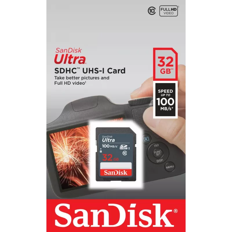 WESTERN DIGITAL SanDisk Ultra 32GB SDHC atminties kortelė 100MB/s (SDSDUNR-032G-GN3IN)