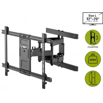 Goobay TV sieninis laikiklis Pro FULLMOTION (L) 60 kg 37-70 colių