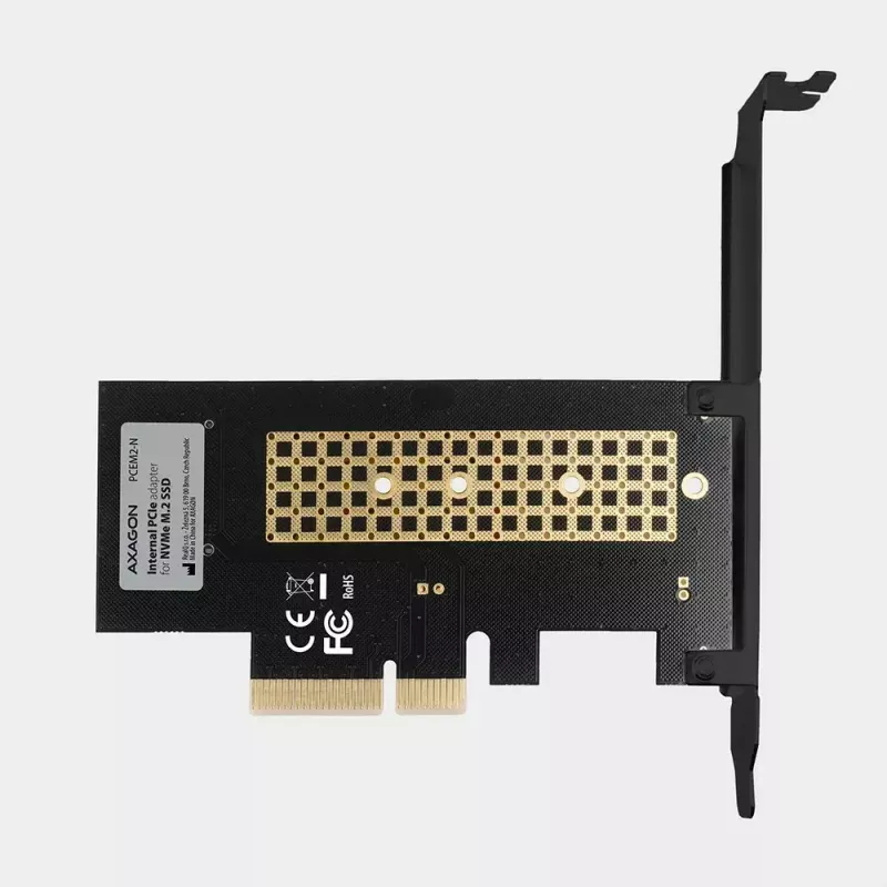 AXAGON ECO PCEM2-N PCIe NVMe M.2 adapteris vidinis PCI-Express x4, skirtas prijungti NVMe M.2 SSD diską prie kompiuterio