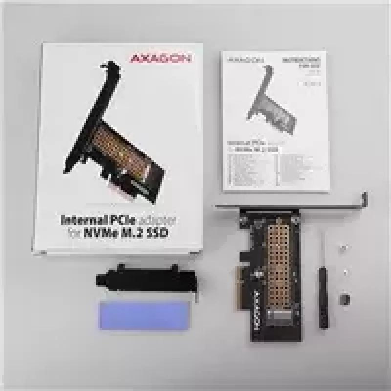 AXAGON ECO PCEM2-N PCIe NVMe M.2 adapteris vidinis PCI-Express x4, skirtas prijungti NVMe M.2 SSD diską prie kompiuterio