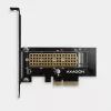 AXAGON ECO PCEM2-N PCIe NVMe M.2 adapteris vidinis PCI-Express x4, skirtas prijungti NVMe M.2 SSD diską prie kompiuterio