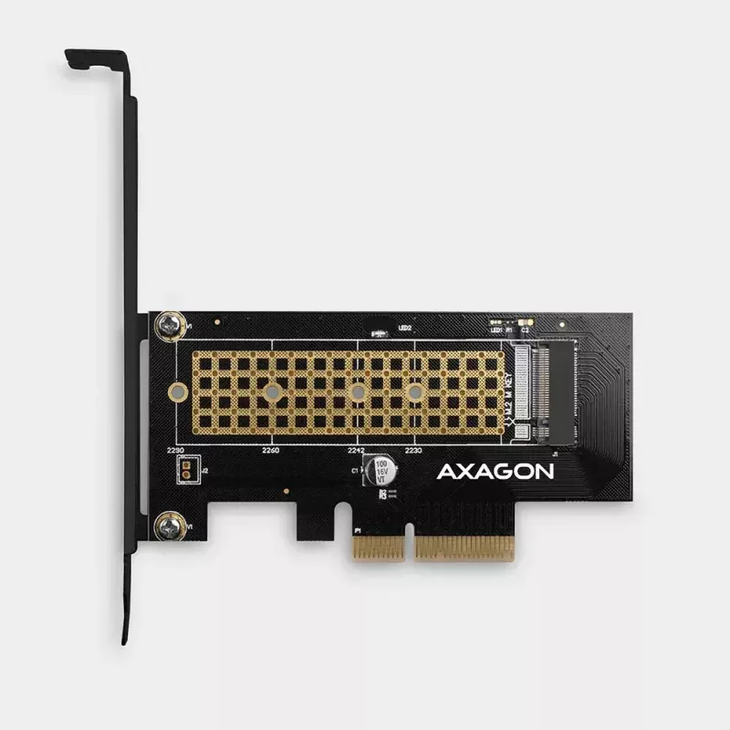AXAGON ECO PCEM2-N PCIe NVMe M.2 adapteris vidinis PCI-Express x4, skirtas prijungti NVMe M.2 SSD diską prie kompiuterio