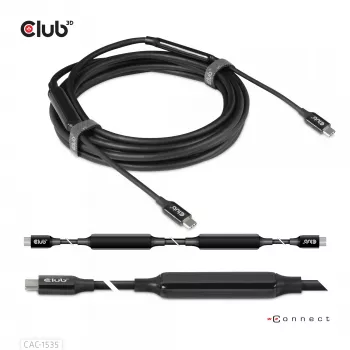 CLUB3D USB 3.2 Gen2 Type C į C aktyvus dvikryptis kabelis 8K60Hz M/M 5m