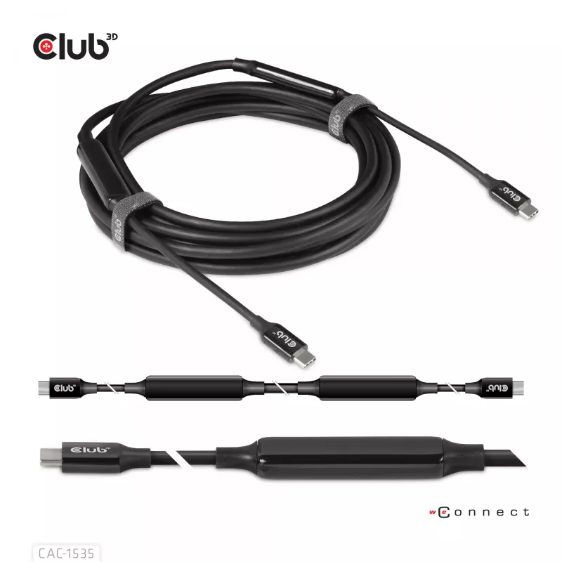 CLUB3D USB 3.2 Gen2 Type C į C aktyvus dvikryptis kabelis 8K60Hz M/M 5m