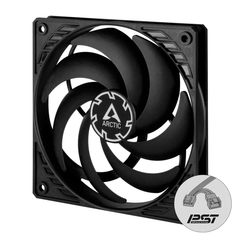 ARCTIC P12 Slim PWM PST slėgiui optimizuotas 120 mm PWM ventiliatorius su integruotu Y-kabeliu