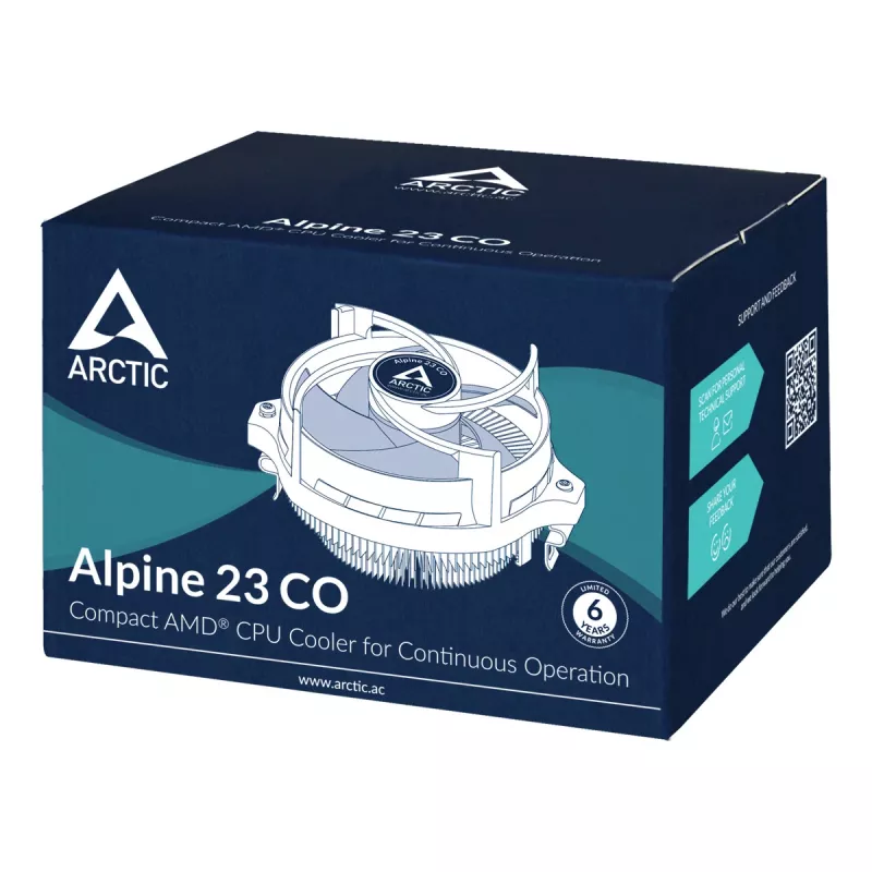 ARCTIC Alpine 23 CO - Kompaktiškas AMD procesoriaus aušintuvas nuolatiniam darbui