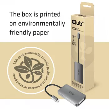 CLUB3D USB3.2 Gen1 Type-C į DVI-D Dual Link aktyvus adapteris (HDCP išjungta) Apple Cinema ekranams