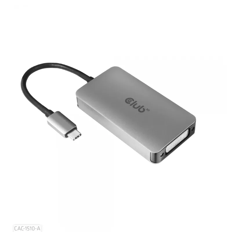 CLUB3D USB3.2 Gen1 Type-C į DVI-D Dual Link aktyvus adapteris (HDCP išjungta) Apple Cinema ekranams