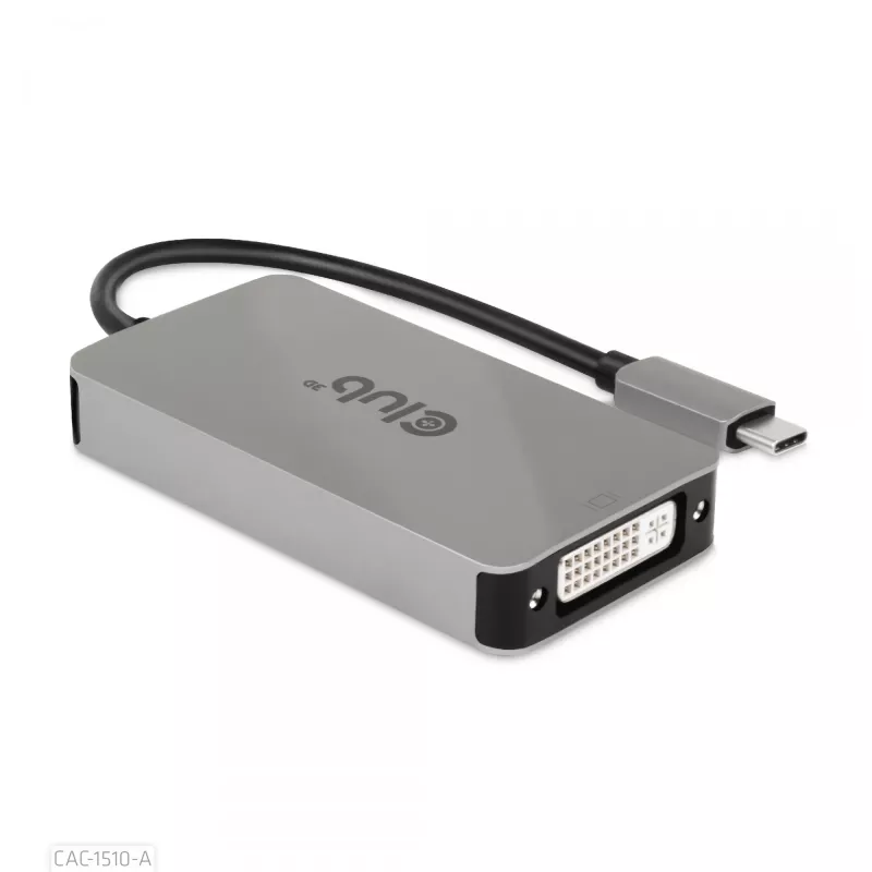 CLUB3D USB3.2 Gen1 Type-C į DVI-D Dual Link aktyvus adapteris (HDCP išjungta) Apple Cinema ekranams