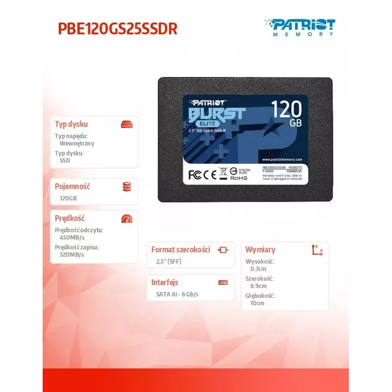 SSD diskas 120GB Burst Elite 450/320MB/s SATA III 2.5