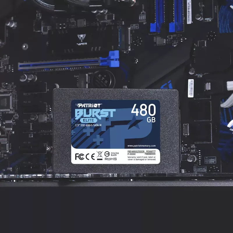 PATRIOT Burst Elite PBE480GS25SSDR 480GB SATA III 2.5 colio SSD – 450 MB/s skaitymas, 320 MB/s rašymas