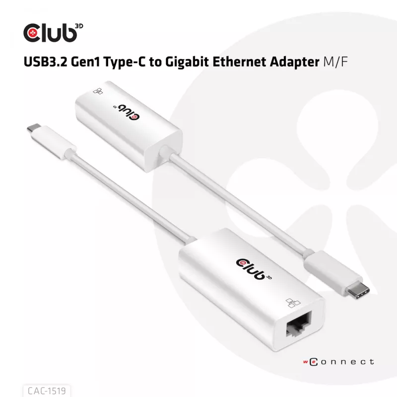 USB3.2 Gen1 Type-C į Gigabit Ethernet adapteris CLUB3D CAC-1519