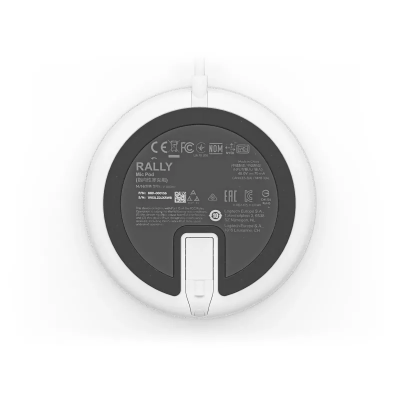 Logitech Rally Mic Pod, balta spalva