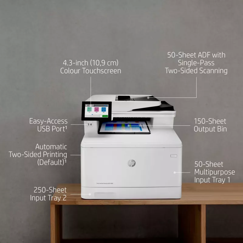 HP Color LaserJet Enterprise MFP M480f daugiafunkcis spausdintuvas, lazerinis, spalvotas, 600 x 600 DPI, A4, tiesioginis spausdinimas, baltas, juodas