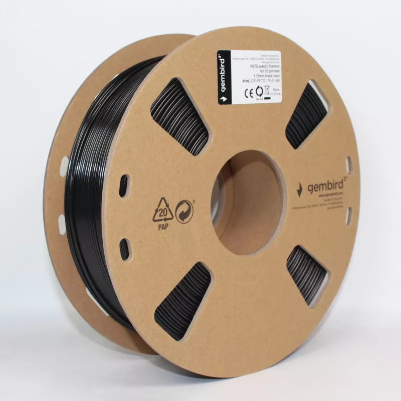 3D spausdinimo medžiaga Gembird 3DP-PETG1.75-01-BK