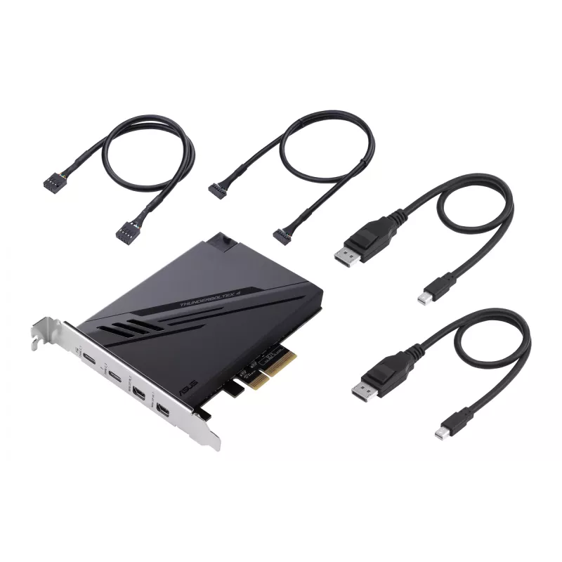 ASUS ThunderboltEX 4 – sąsajos plokštė / adapteris su Mini DisplayPort, PCIe, Thunderbolt, USB 2.0, USB 3.2 Gen 2