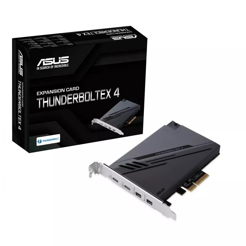 ASUS ThunderboltEX 4 – sąsajos plokštė / adapteris su Mini DisplayPort, PCIe, Thunderbolt, USB 2.0, USB 3.2 Gen 2