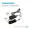 HP 65W USB-C LC maitinimo adapteris, nešiojamam kompiuteriui, vidaus, 65 W, AC-DC, HP, verslui