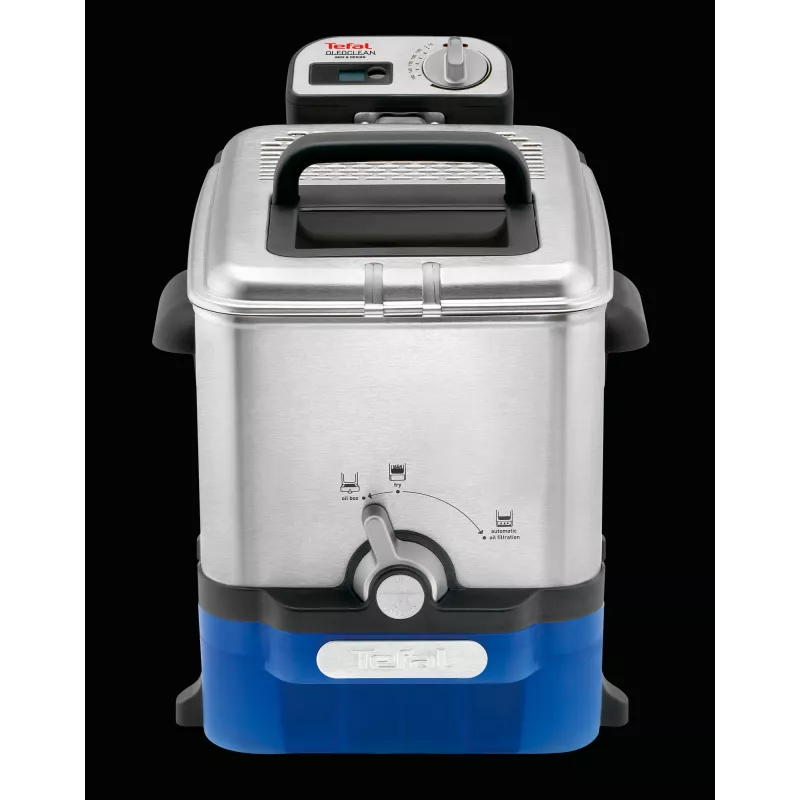Tefal Oleoclean Pro Inox & Design FR8040 gruzdintuvė 3,5 l 2300 W juoda, nerūdijantis plienas