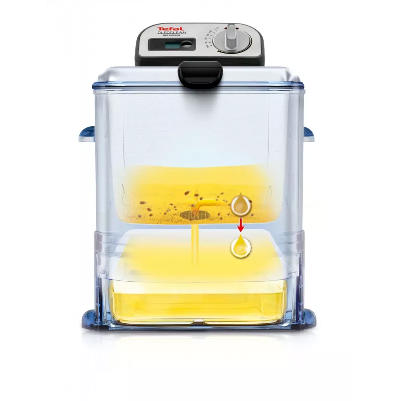 Tefal Oleoclean Pro Inox & Design FR8040 gruzdintuvė 3,5 l 2300 W juoda, nerūdijantis plienas