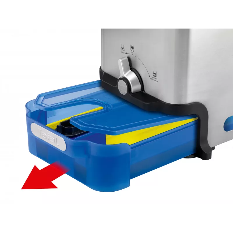 Tefal Oleoclean Pro Inox & Design FR8040 gruzdintuvė 3,5 l 2300 W juoda, nerūdijantis plienas