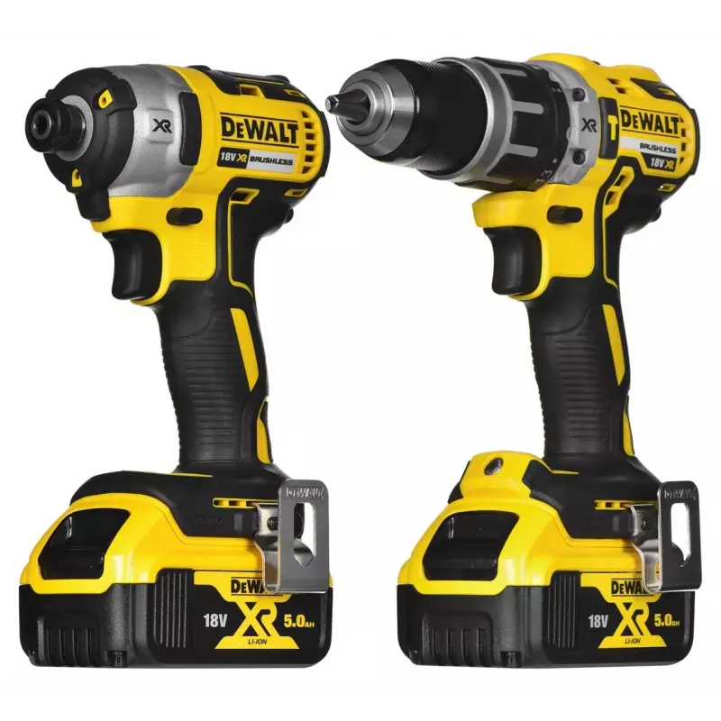 Belaidis įrankių rinkinys DeWalt DCK266P2T — 18V, 2×5.0Ah akumuliatoriai, smūginis gręžtuvas ir veržliasukis, įkroviklis, dėklas
