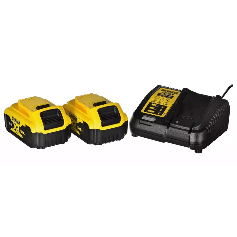 Belaidis įrankių rinkinys DeWalt DCK266P2T — 18V, 2×5.0Ah akumuliatoriai, smūginis gręžtuvas ir veržliasukis, įkroviklis, dėklas
