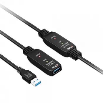 CLUB3D USB 3.2 Gen1 aktyvus kartotuvinis laidas 10 m / 32,8 pėdos M/F 28AWG