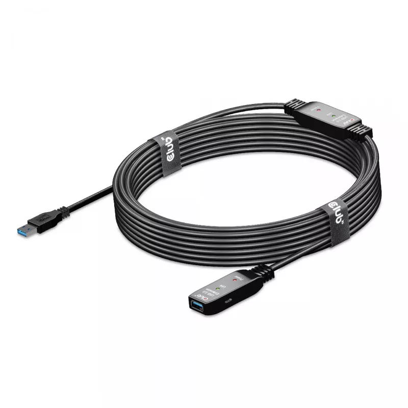 CLUB3D USB 3.2 Gen1 aktyvus kartotuvinis laidas 10 m / 32,8 pėdos M/F 28AWG