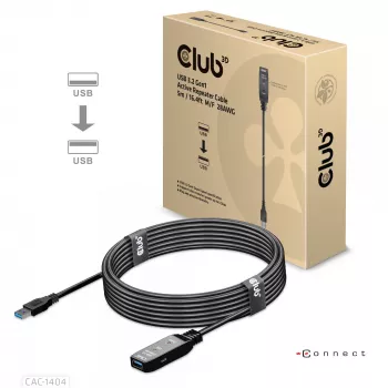 CLUB3D USB 3.2 Gen1 aktyvus kartotuvinis kabelis 5 m / 16,4 pėdų M/F 28AWG