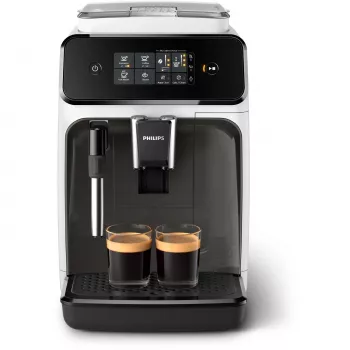Kavos aparatas Philips 1200 serijos EP1223/00 — 1,8 L vandens bakas, įmontuotas malūnėlis, 275 g pupelių talpa, 1500 W, baltas