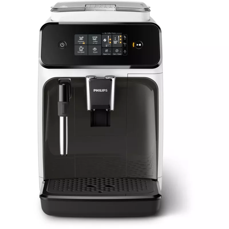Kavos aparatas Philips 1200 serijos EP1223/00 — 1,8 L vandens bakas, įmontuotas malūnėlis, 275 g pupelių talpa, 1500 W, baltas