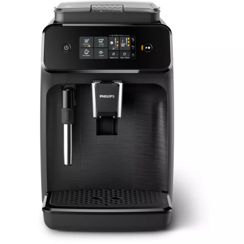Kavos aparatas Philips EP1220/00 – pilnai automatinis, 1,8 L vandens talpa, 275 g pupelių indas, 15 barų, keraminis malūnėlis, 12 malimo nustatymų, juodas