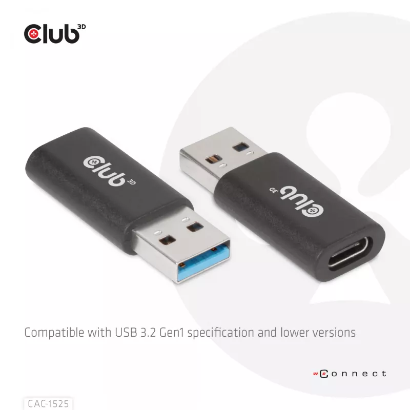 CLUB3D USB 3.2 Gen1 Type A į Type C adapteris (M/F) CAC-1525