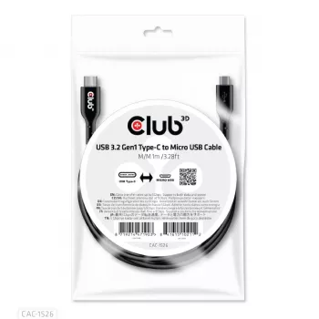 CLUB3D USB 3.2 Gen1 Type-C į Micro USB laidas M/M 1m /3,28 pėdų