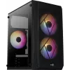 Korpusas AEROCOOL CS107V2 Mini Tower – juodas, microATX/Mini-ITX, 2x120mm ventiliatoriai, 1x3.5 colio + 2x2.5 colio vietos