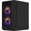 Korpusas AEROCOOL CS107V2 Mini Tower – juodas, microATX/Mini-ITX, 2x120mm ventiliatoriai, 1x3.5 colio + 2x2.5 colio vietos