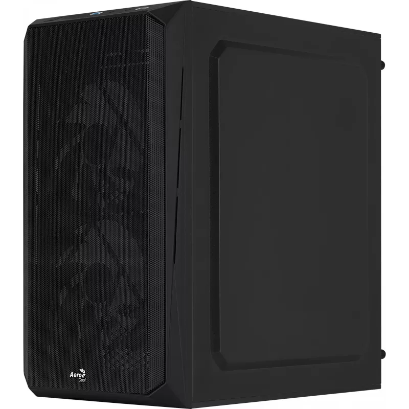 Korpusas AEROCOOL CS107V2 Mini Tower – juodas, microATX/Mini-ITX, 2x120mm ventiliatoriai, 1x3.5 colio + 2x2.5 colio vietos