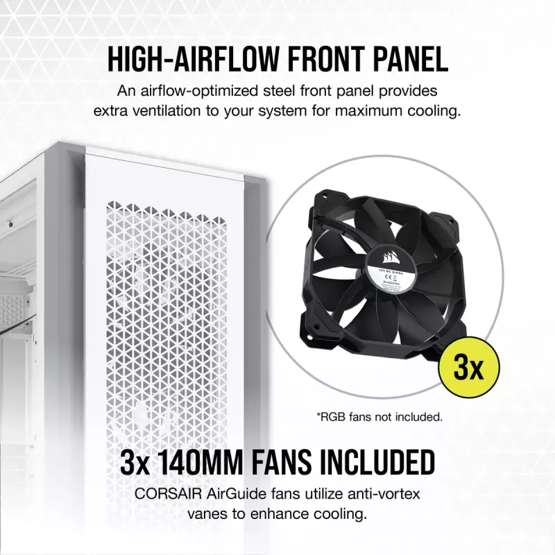 PC dėklas Corsair 7000D AIRFLOW Full Tower Baltas
