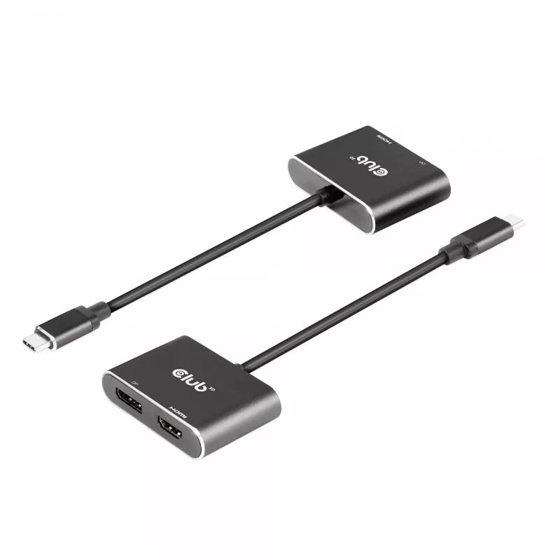CLUB3D MST stebulė USB3.2 Gen2 Type-C (DP Alt-Mode) į DisplayPort + HDMI 4K60Hz M/F