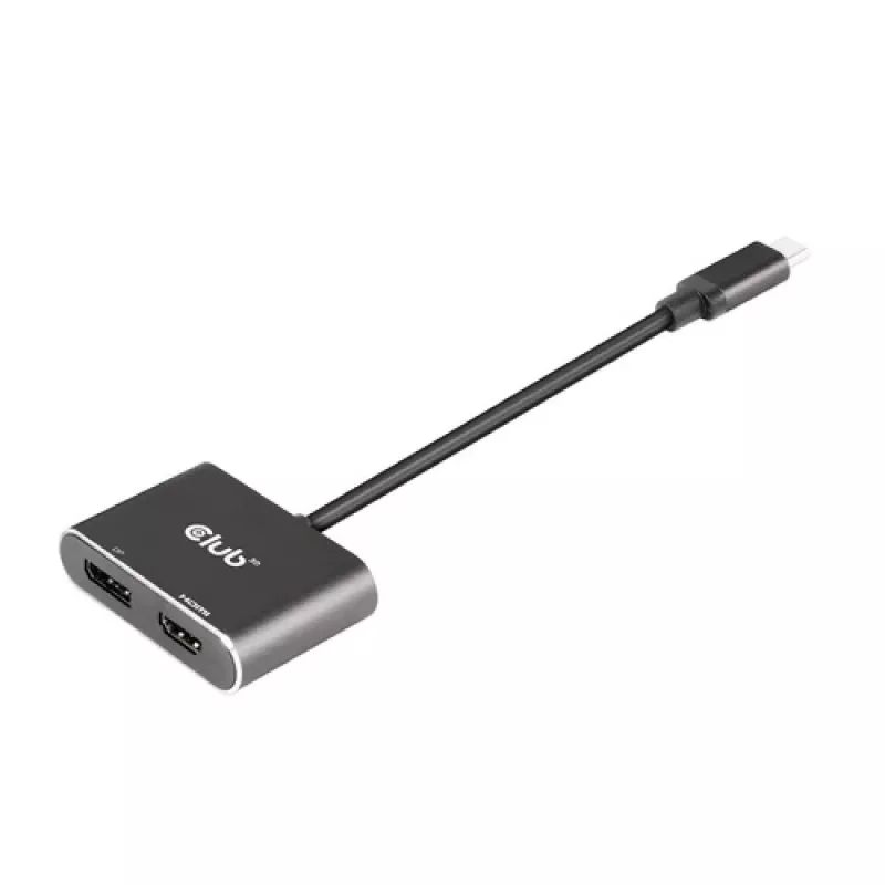 CLUB3D MST stebulė USB3.2 Gen2 Type-C (DP Alt-Mode) į DisplayPort + HDMI 4K60Hz M/F