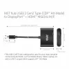 CLUB3D MST stebulė USB3.2 Gen2 Type-C (DP Alt-Mode) į DisplayPort + HDMI 4K60Hz M/F