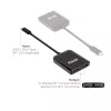 CLUB3D USB3.2 Gen2 Type-C (DP™ Alt-Mod) į DisplayPort dviejų monitorių MST šakotuvas, 4K 60Hz, 1,5 m