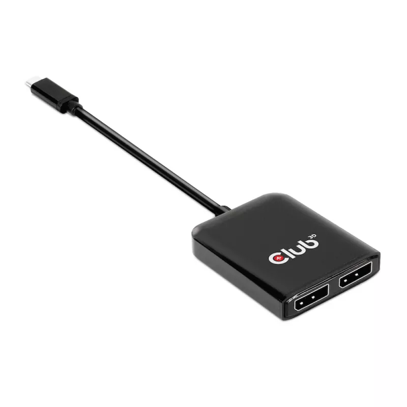 CLUB3D USB3.2 Gen2 Type-C (DP™ Alt-Mod) į DisplayPort dviejų monitorių MST šakotuvas, 4K 60Hz, 1,5 m