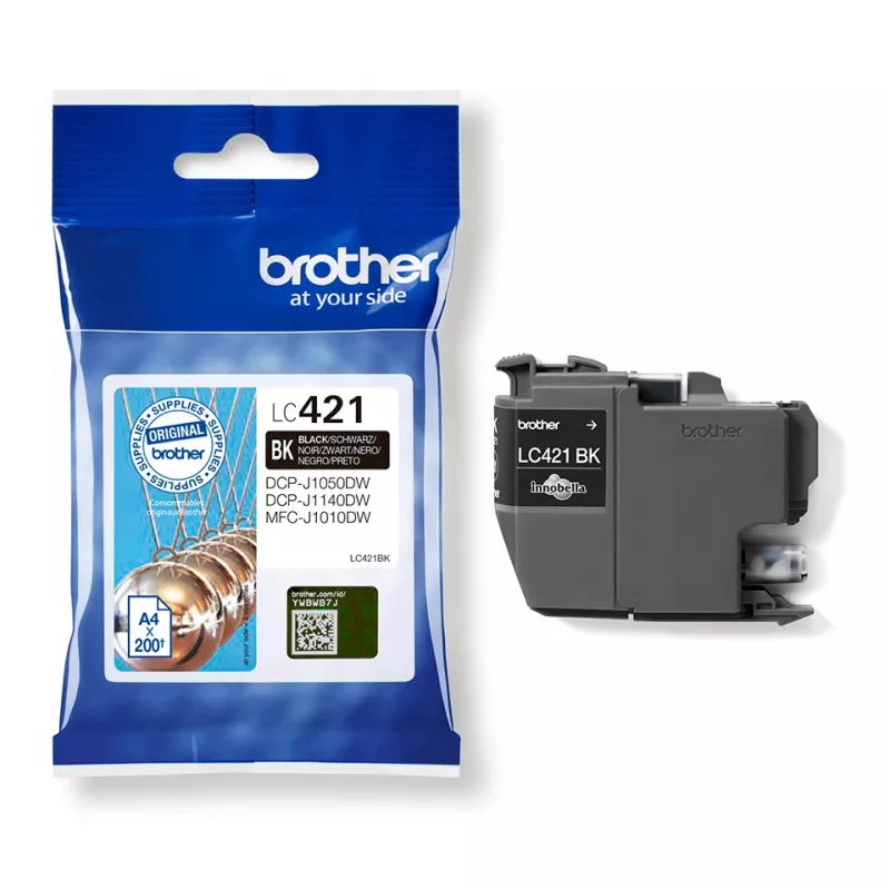 Kasetė Brother LC421BK juoda 1 vnt. Originali
