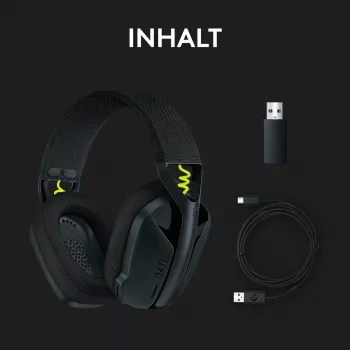 LOGITECH G435 Lightspeed belaidžiai žaidimų ausinės – juodos
