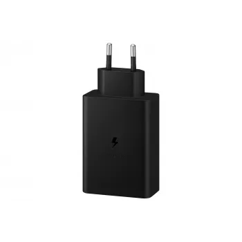 Samsung EP-T6530 AC įkroviklis, 2× USB-C, juodas, skirtas telefonui, planšetei, laikrodžiui, nešiojamam kompiuteriui, ausinėms