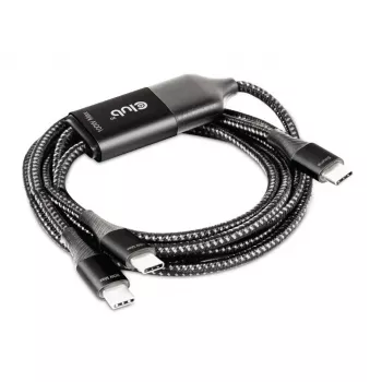 CLUB3D CAC-1527 USB Type-C Y krovimo laidas 2x USB-C iki 100W, 1.83m